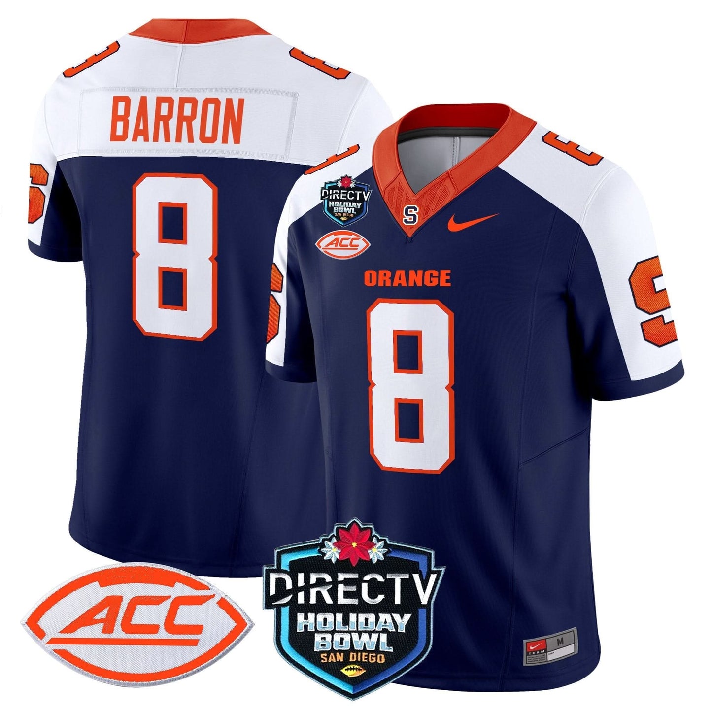 Syracuse Orange 2025 Holiday Bowl Patch Vapor Limited Jersey - All Stitched