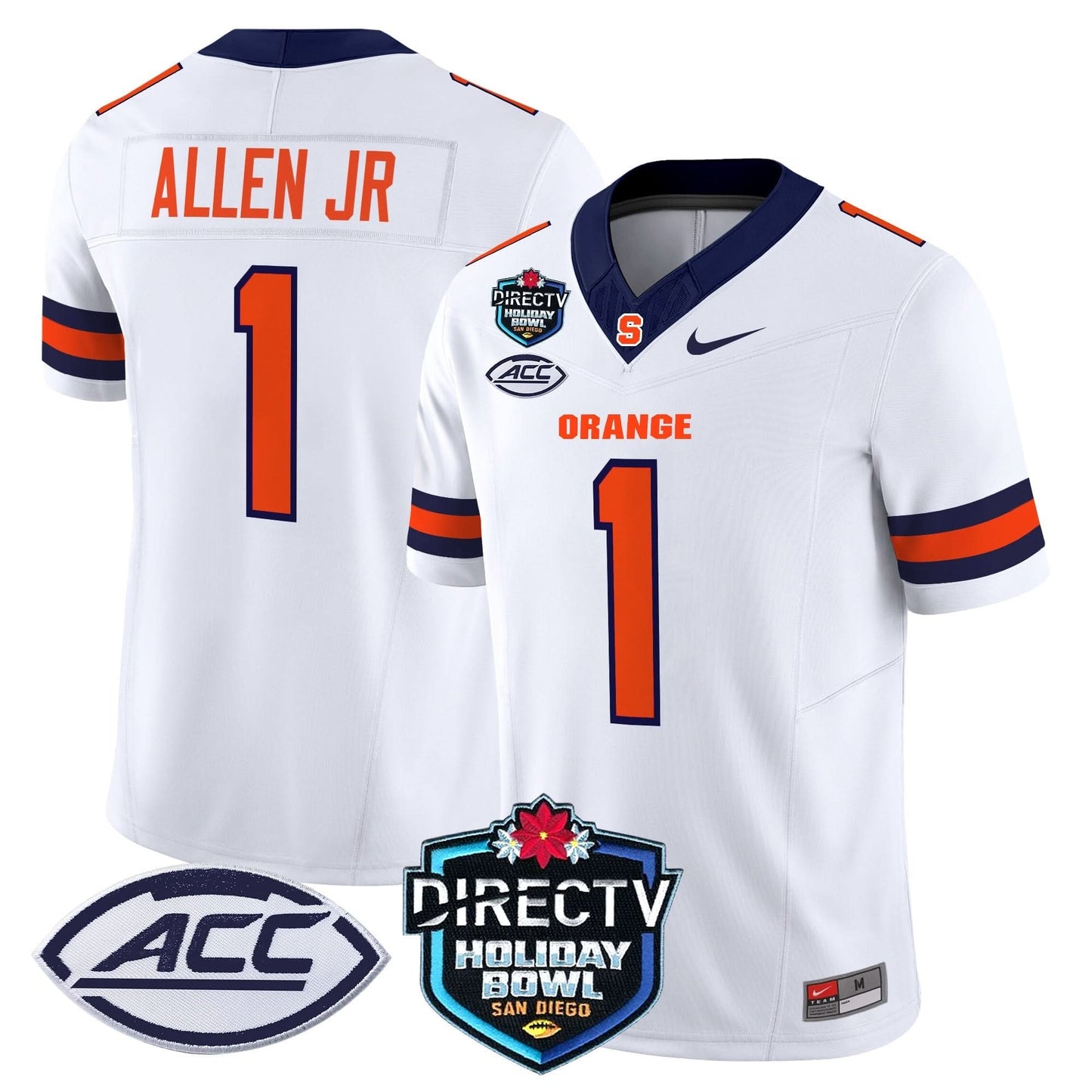 Syracuse Orange 2025 Holiday Bowl Patch Vapor Limited Jersey - All Stitched