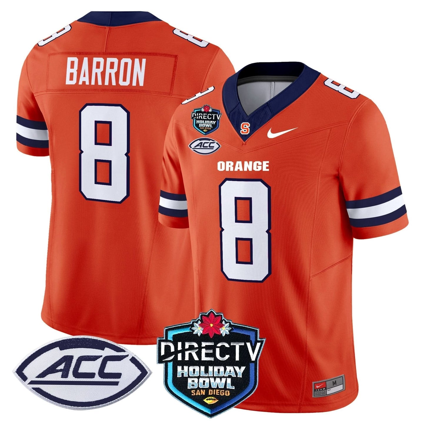 Syracuse Orange 2025 Holiday Bowl Patch Vapor Limited Jersey - All Stitched