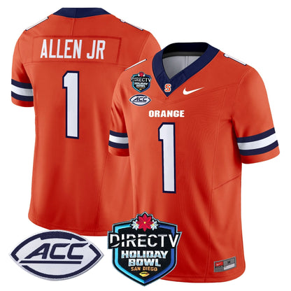 Syracuse Orange 2025 Holiday Bowl Patch Vapor Limited Jersey - All Stitched
