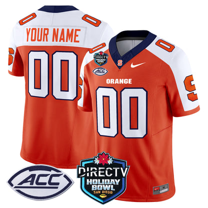 Syracuse Orange 2025 Holiday Bowl Patch Vapor Limited Custom Jersey - All Stitched