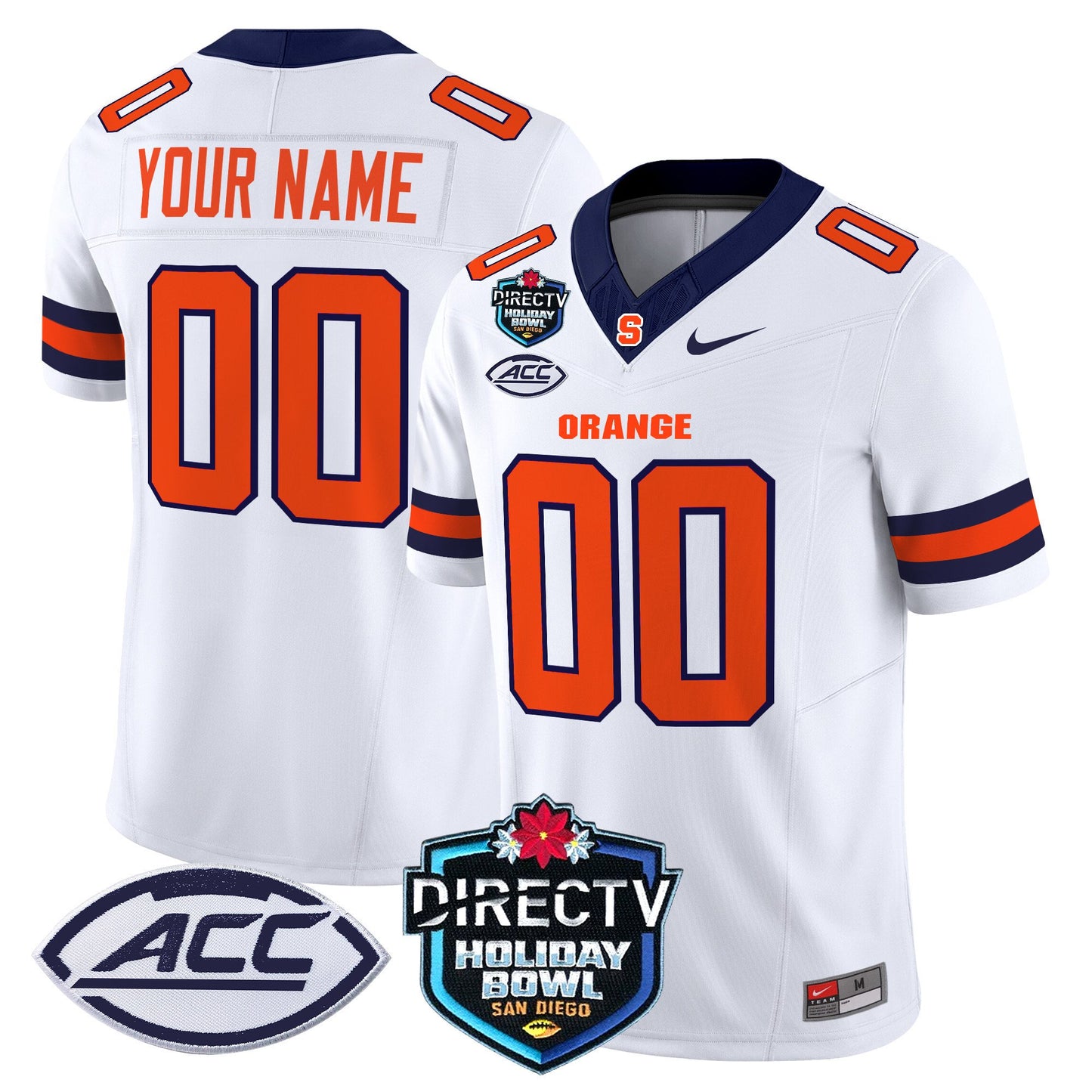 Syracuse Orange 2025 Holiday Bowl Patch Vapor Limited Custom Jersey - All Stitched