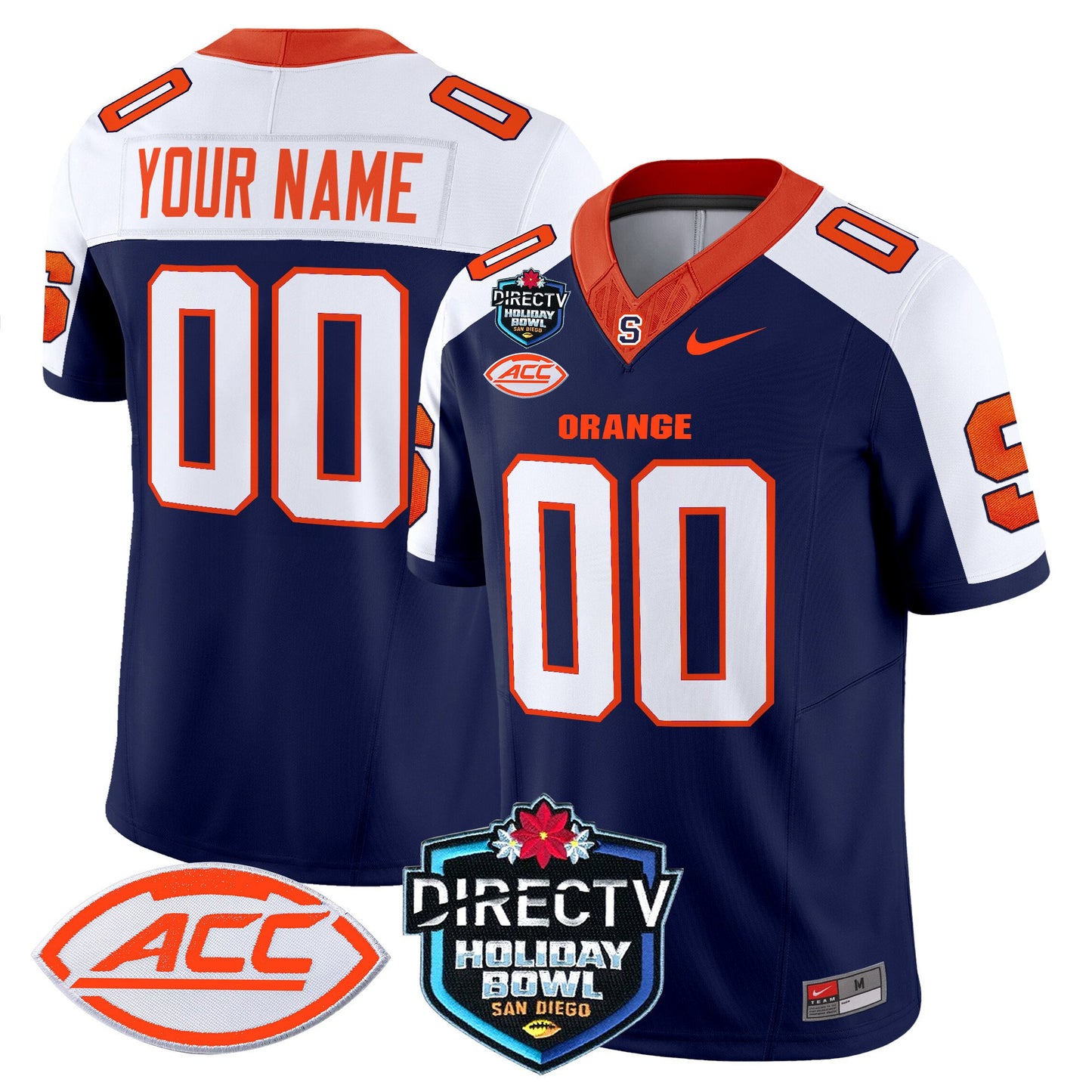 Syracuse Orange 2025 Holiday Bowl Patch Vapor Limited Custom Jersey - All Stitched