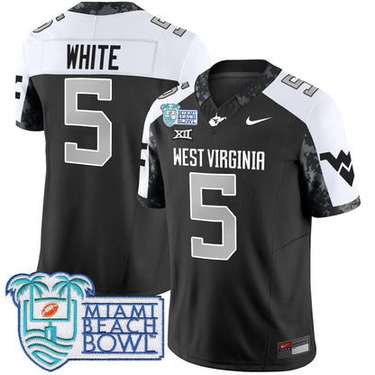 West Virginia Mountaineers 2025 Miami Beach Bowl Patch Vapor Limited Jersey - All Stitched