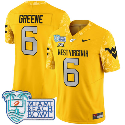 West Virginia Mountaineers 2025 Miami Beach Bowl Patch Vapor Limited Jersey - All Stitched