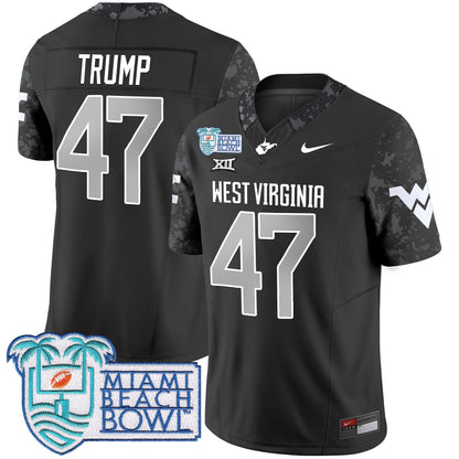 West Virginia Mountaineers 2025 Miami Beach Bowl Patch Vapor Limited Jersey - All Stitched