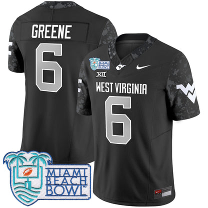 West Virginia Mountaineers 2025 Miami Beach Bowl Patch Vapor Limited Jersey - All Stitched