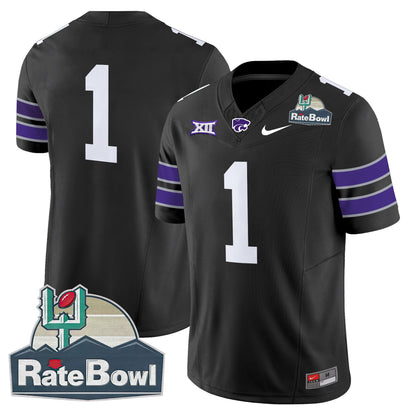 Kansas State Wildcats 2025 Rate Bowl Patch Vapor Limited Jersey - All Stitched