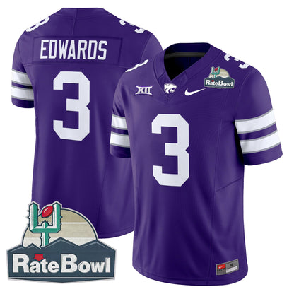 Kansas State Wildcats 2025 Rate Bowl Patch Vapor Limited Jersey - All Stitched