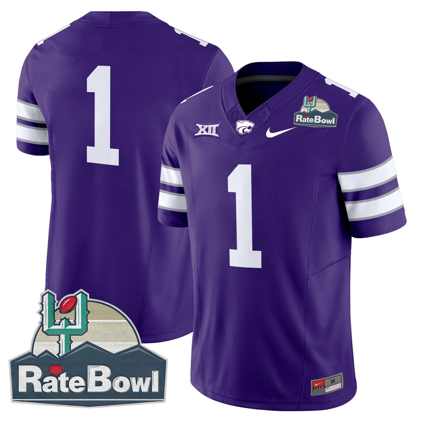 Kansas State Wildcats 2025 Rate Bowl Patch Vapor Limited Jersey - All Stitched