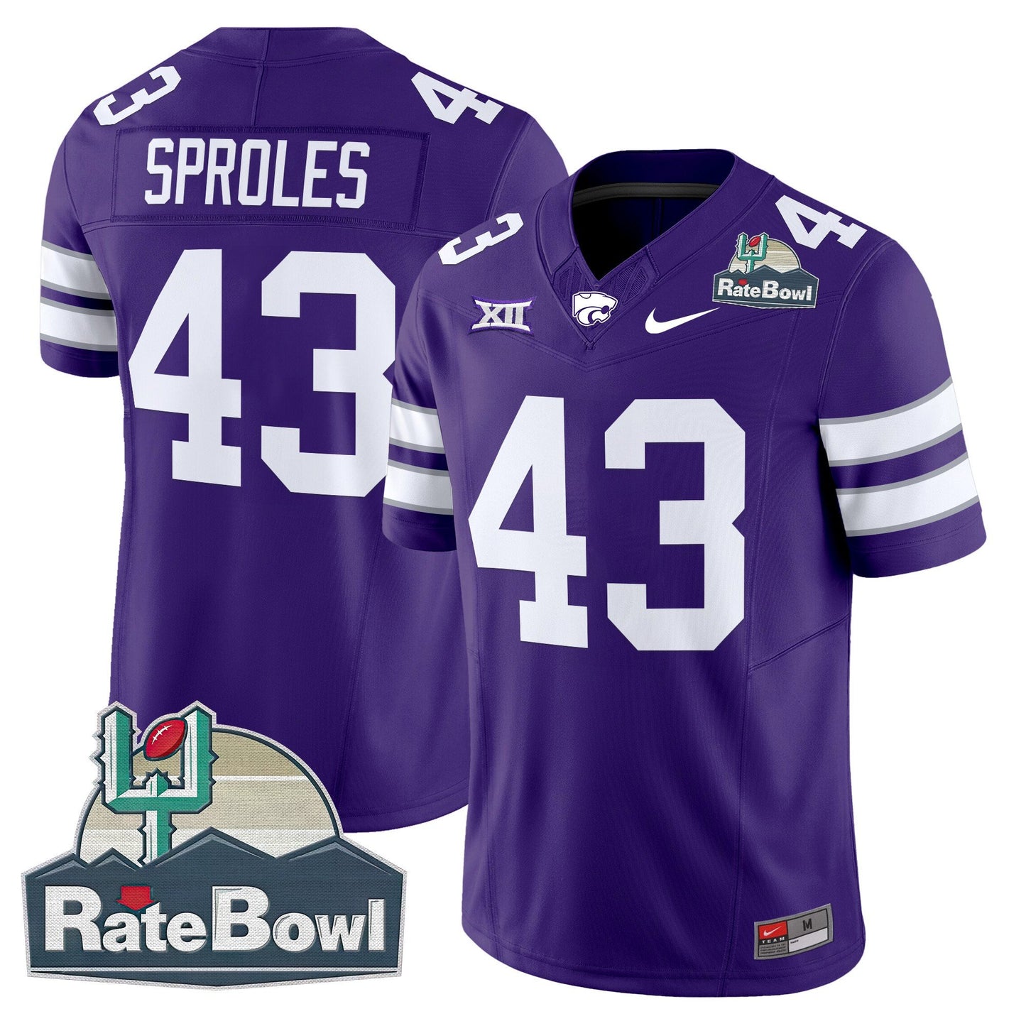 Kansas State Wildcats 2025 Rate Bowl Patch Vapor Limited Jersey - All Stitched