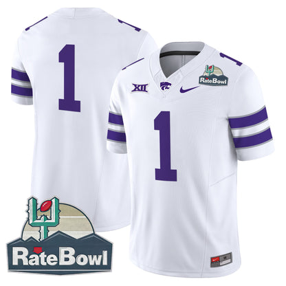 Kansas State Wildcats 2025 Rate Bowl Patch Vapor Limited Jersey - All Stitched