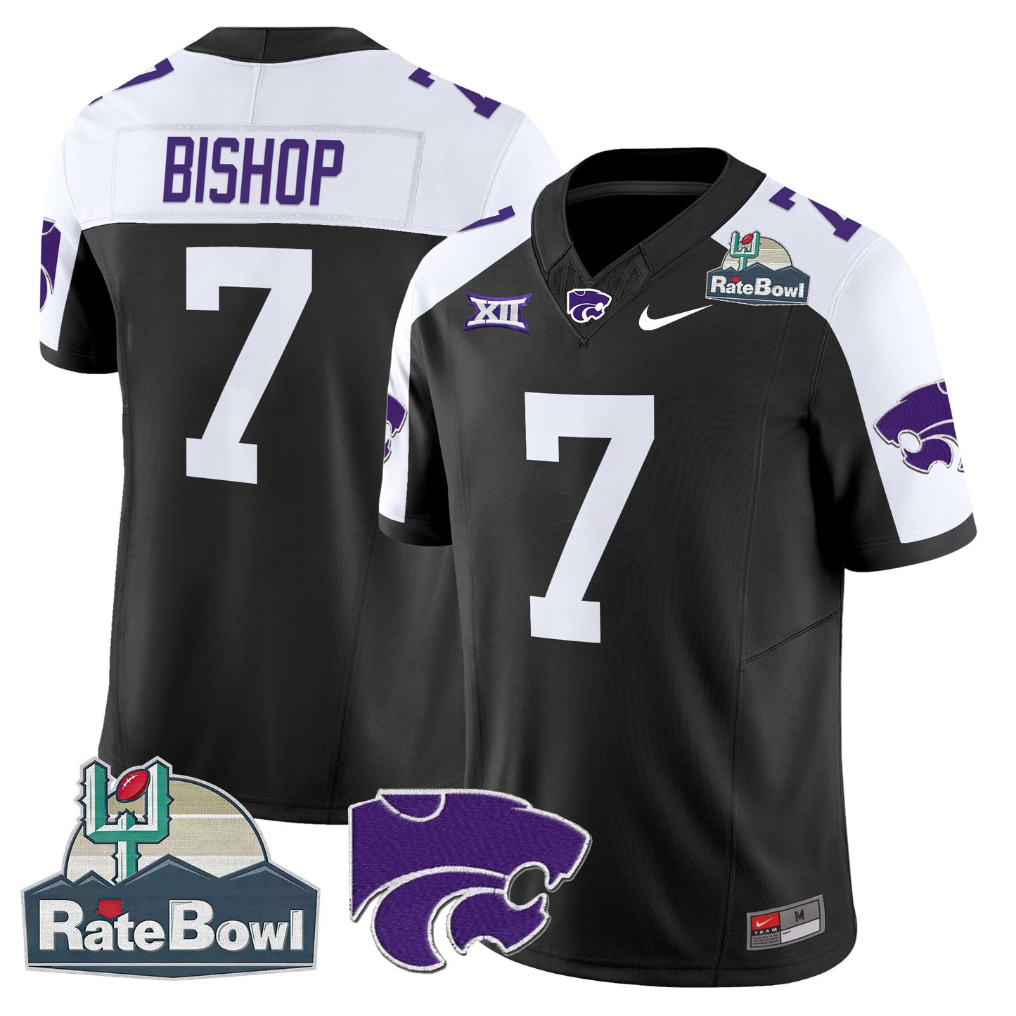 Kansas State Wildcats 2025 Rate Bowl Patch Vapor Limited Jersey - All Stitched