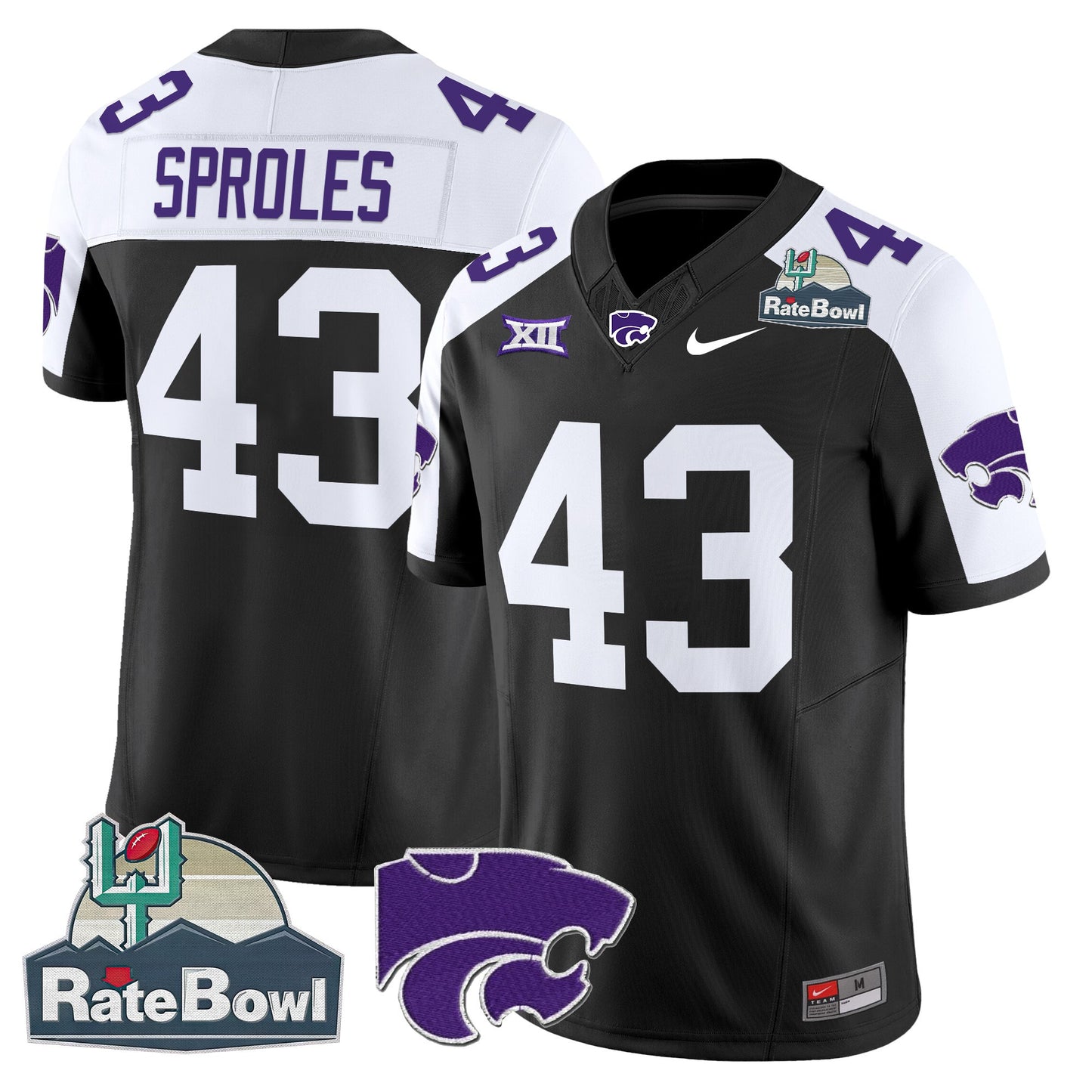 Kansas State Wildcats 2025 Rate Bowl Patch Vapor Limited Jersey - All Stitched