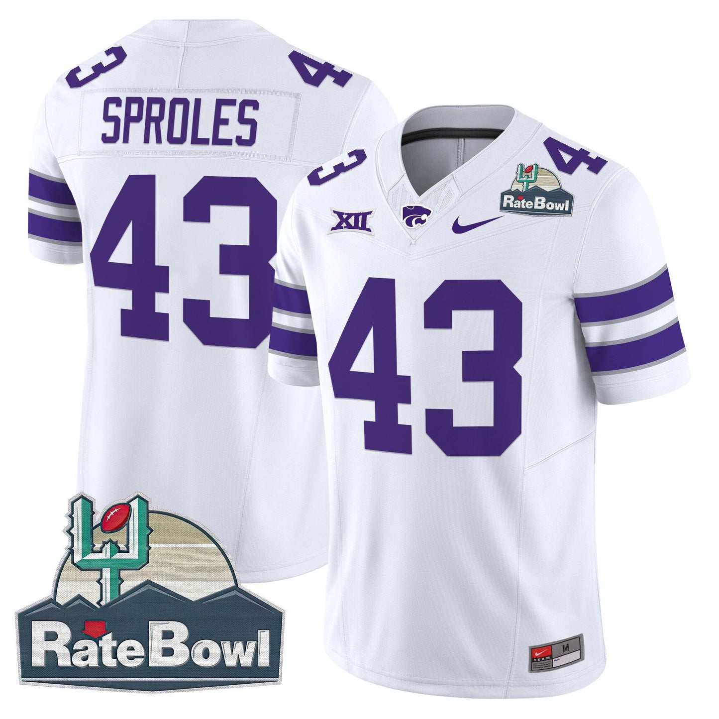 Kansas State Wildcats 2025 Rate Bowl Patch Vapor Limited Jersey - All Stitched