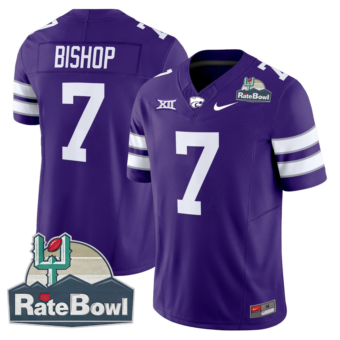 Kansas State Wildcats 2025 Rate Bowl Patch Vapor Limited Jersey - All Stitched