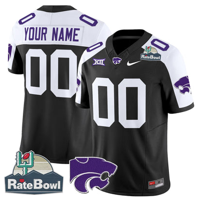 Kansas State Wildcats 2025 Rate Bowl Patch Vapor Limited Custom Jersey - All Stitched