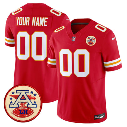 Chiefs 2024 Lamar Hunt Patch Vapor Limited Custom Jersey - All Stitched