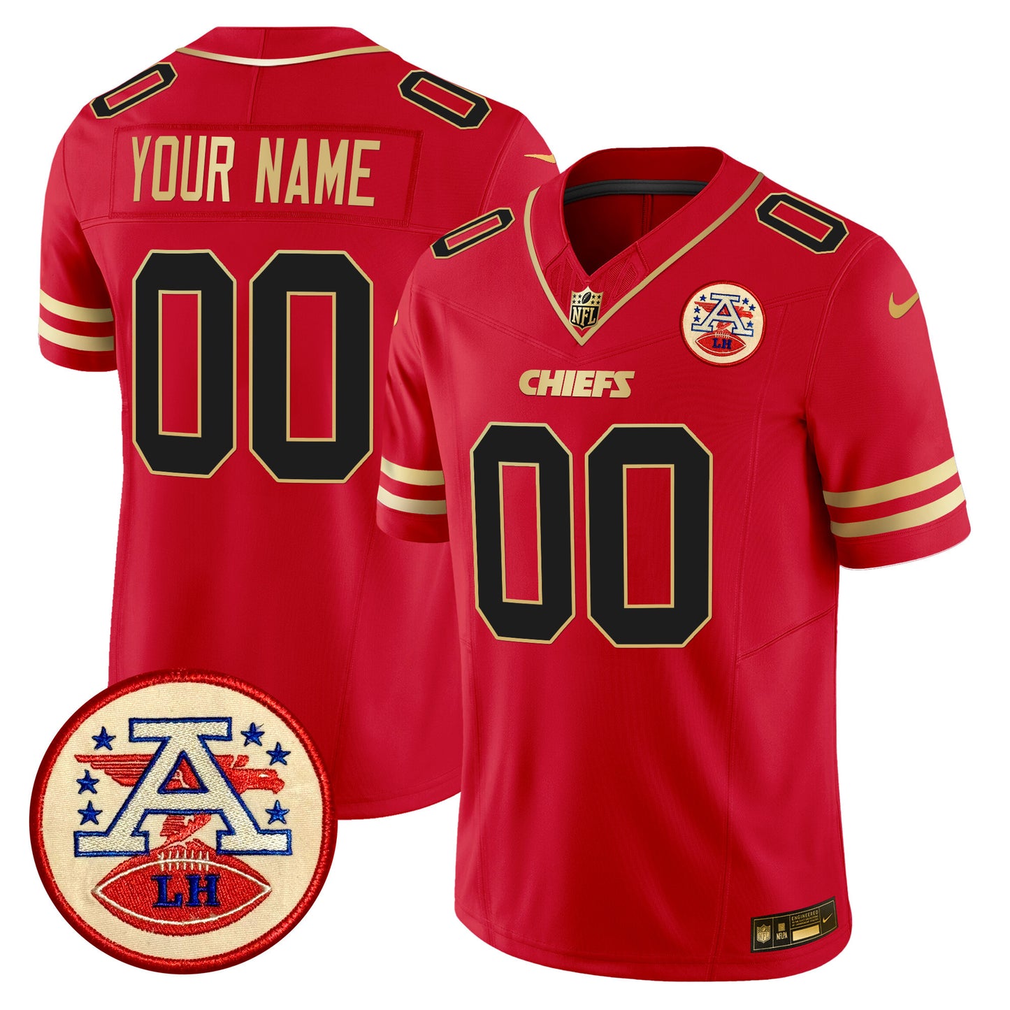 Chiefs 2024 Lamar Hunt Patch Vapor Limited Custom Jersey - All Stitched