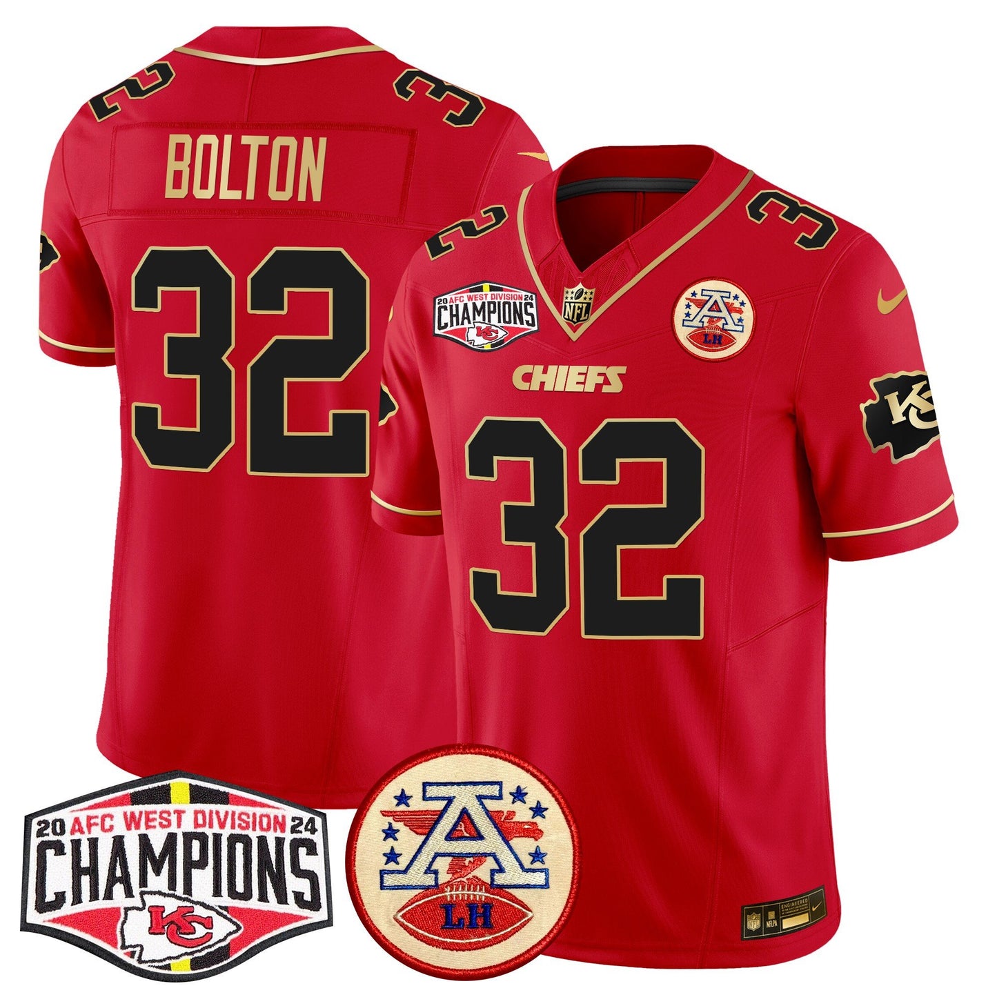 Chiefs 2024 AFC West Division Champions Patch Vapor Limited Jersey - All Stitched