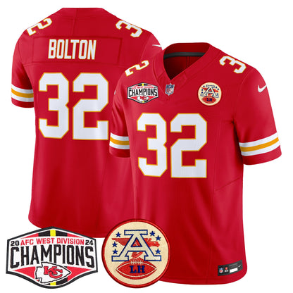 Chiefs 2024 AFC West Division Champions Patch Vapor Limited Jersey - All Stitched