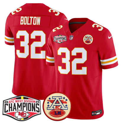 Chiefs 2024 AFC West Division Champions Patch Vapor Limited Jersey - All Stitched