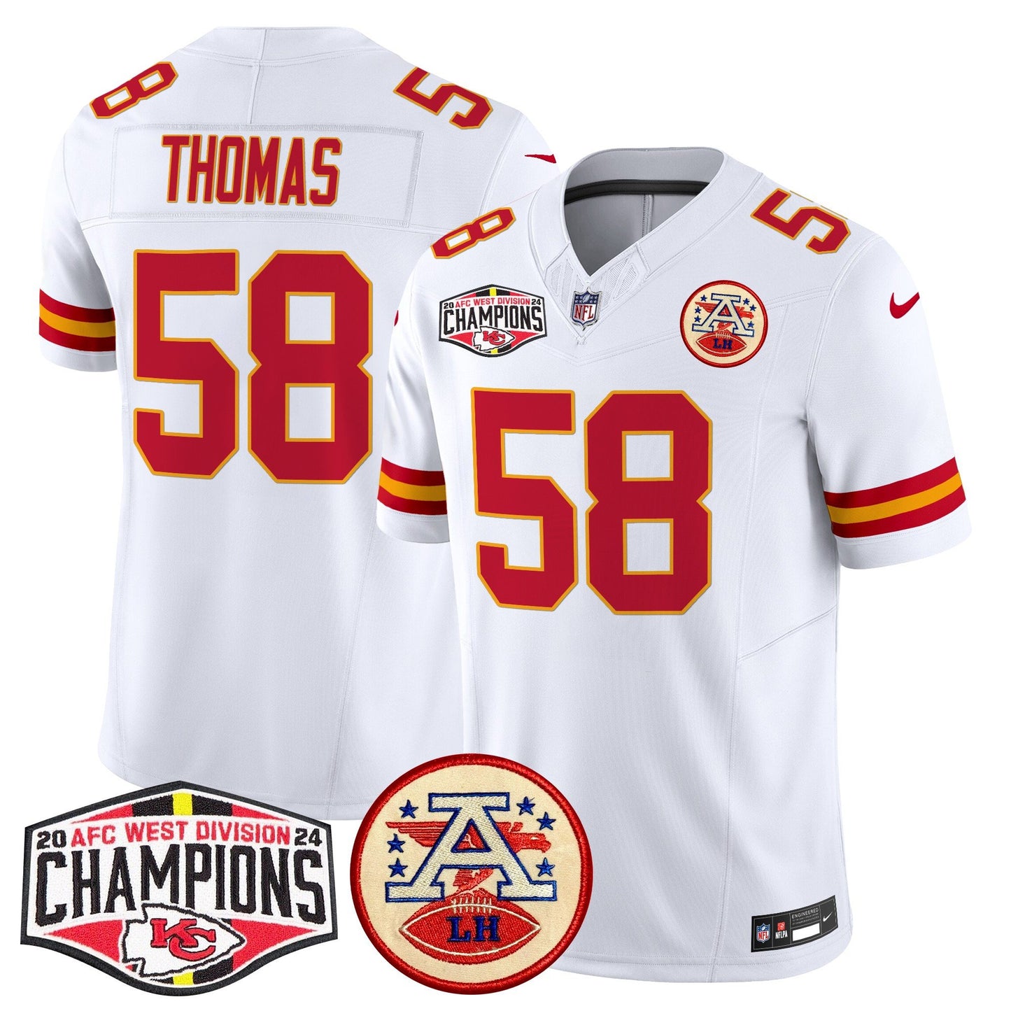 Chiefs 2024 AFC West Division Champions Patch Vapor Limited Jersey - All Stitched