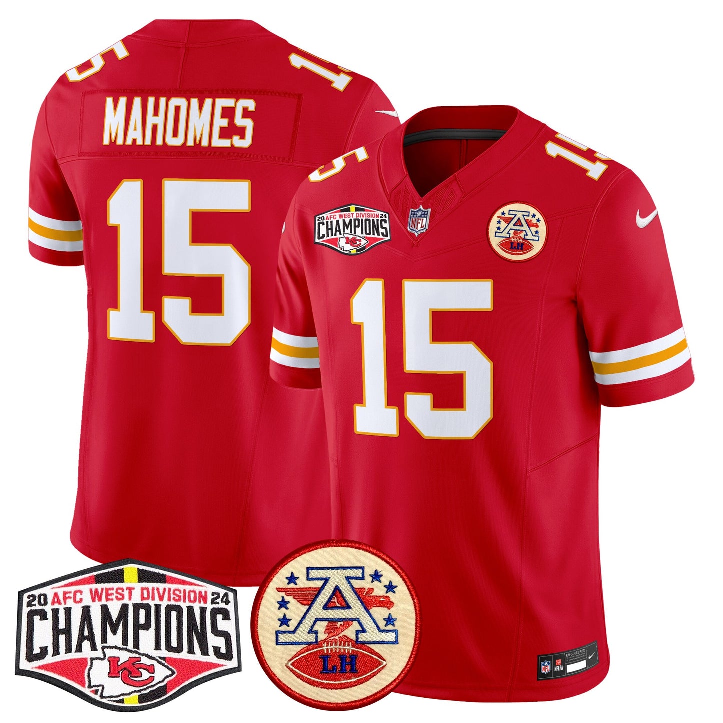 Chiefs 2024 AFC West Division Champions Patch Vapor Limited Jersey - All Stitched