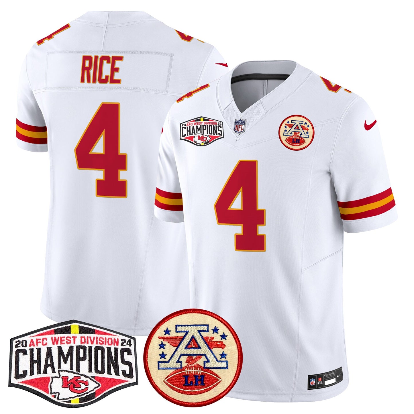 Chiefs 2024 AFC West Division Champions Patch Vapor Limited Jersey - All Stitched