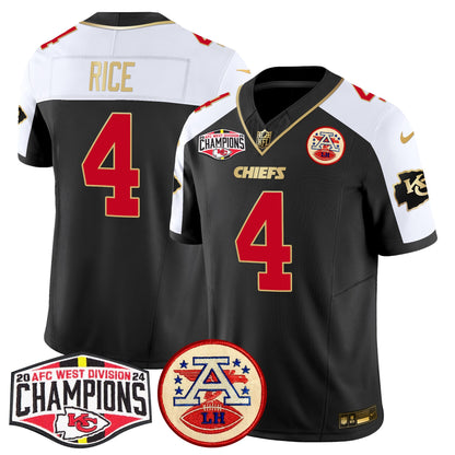 Chiefs 2024 AFC West Division Champions Patch Vapor Limited Jersey - All Stitched