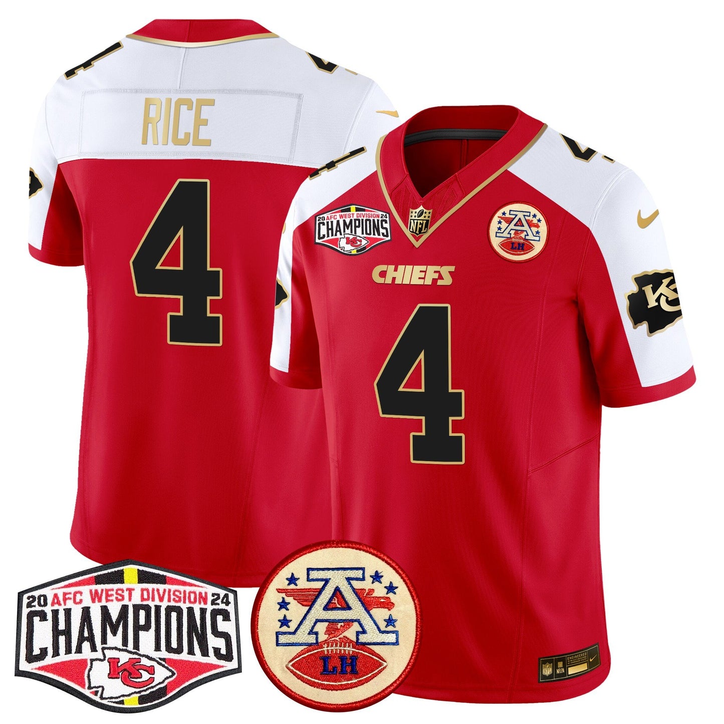 Chiefs 2024 AFC West Division Champions Patch Vapor Limited Jersey - All Stitched