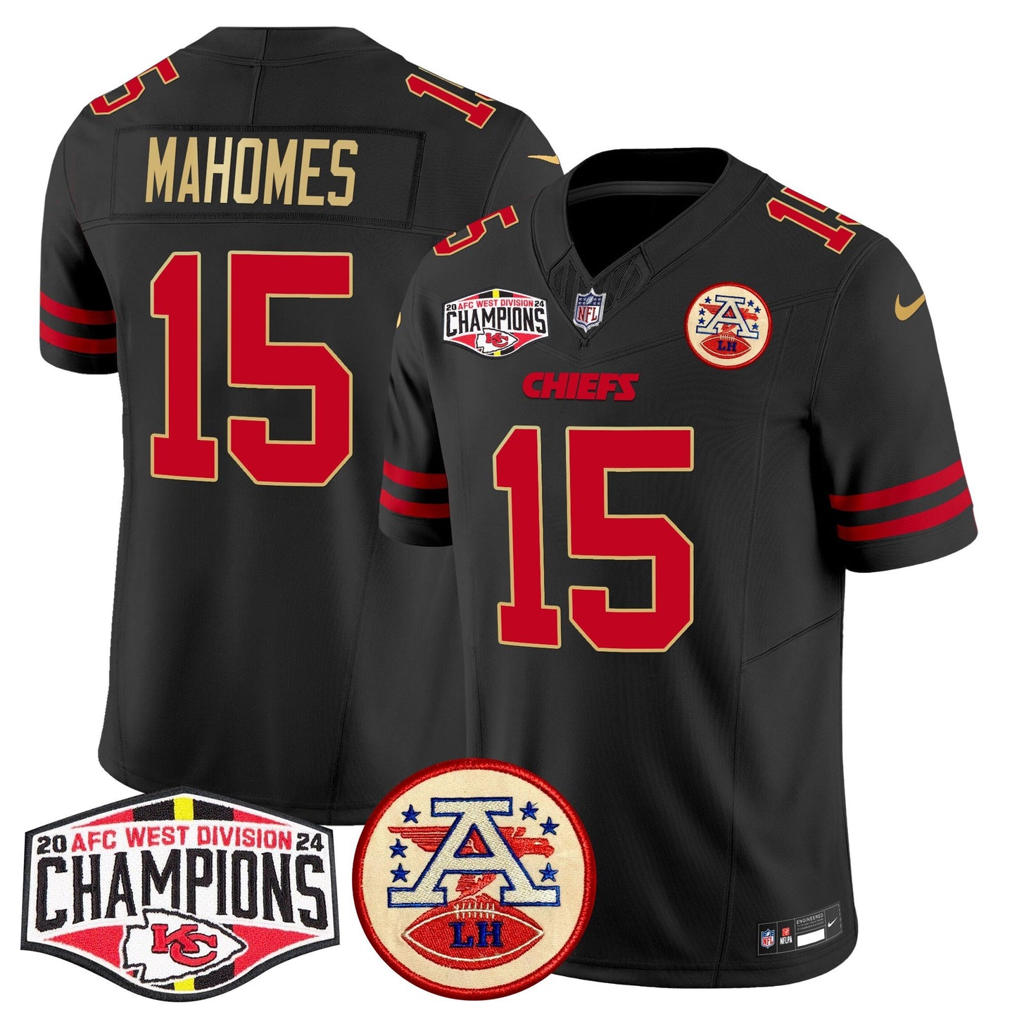 Chiefs 2024 AFC West Division Champions Patch Vapor Limited Jersey - All Stitched