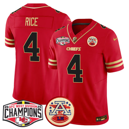 Chiefs 2024 AFC West Division Champions Patch Vapor Limited Jersey - All Stitched