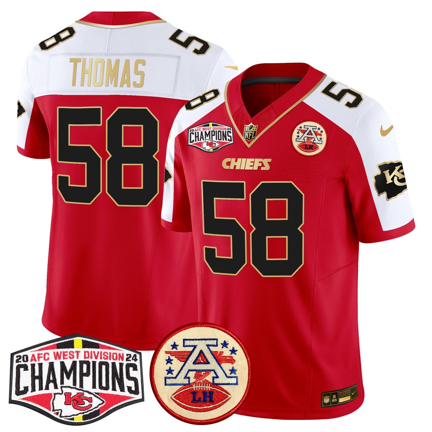 Chiefs 2024 AFC West Division Champions Patch Vapor Limited Jersey - All Stitched