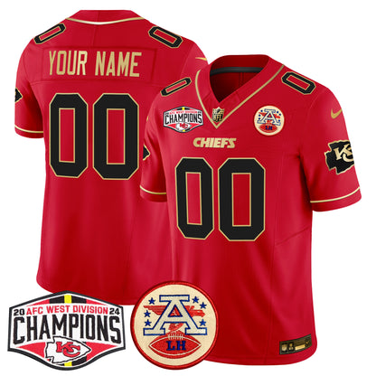 Chiefs 2024 AFC West Division Champions Patch Vapor Limited Custom Jersey - All Stitched