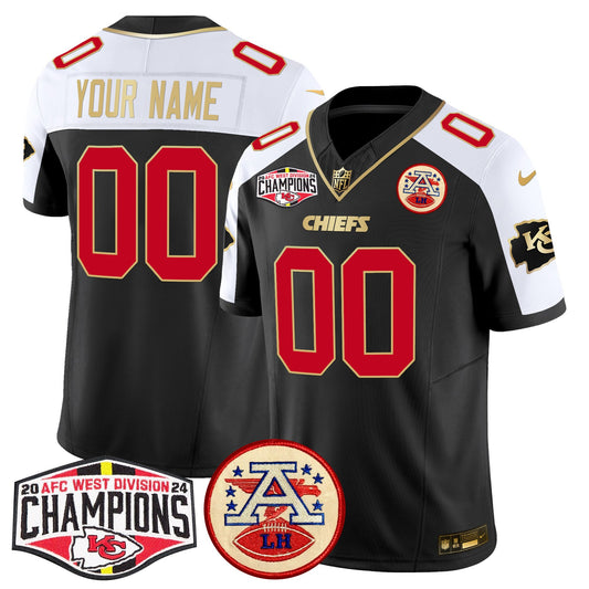 Chiefs 2024 AFC West Division Champions Patch Vapor Limited Custom Jersey - All Stitched