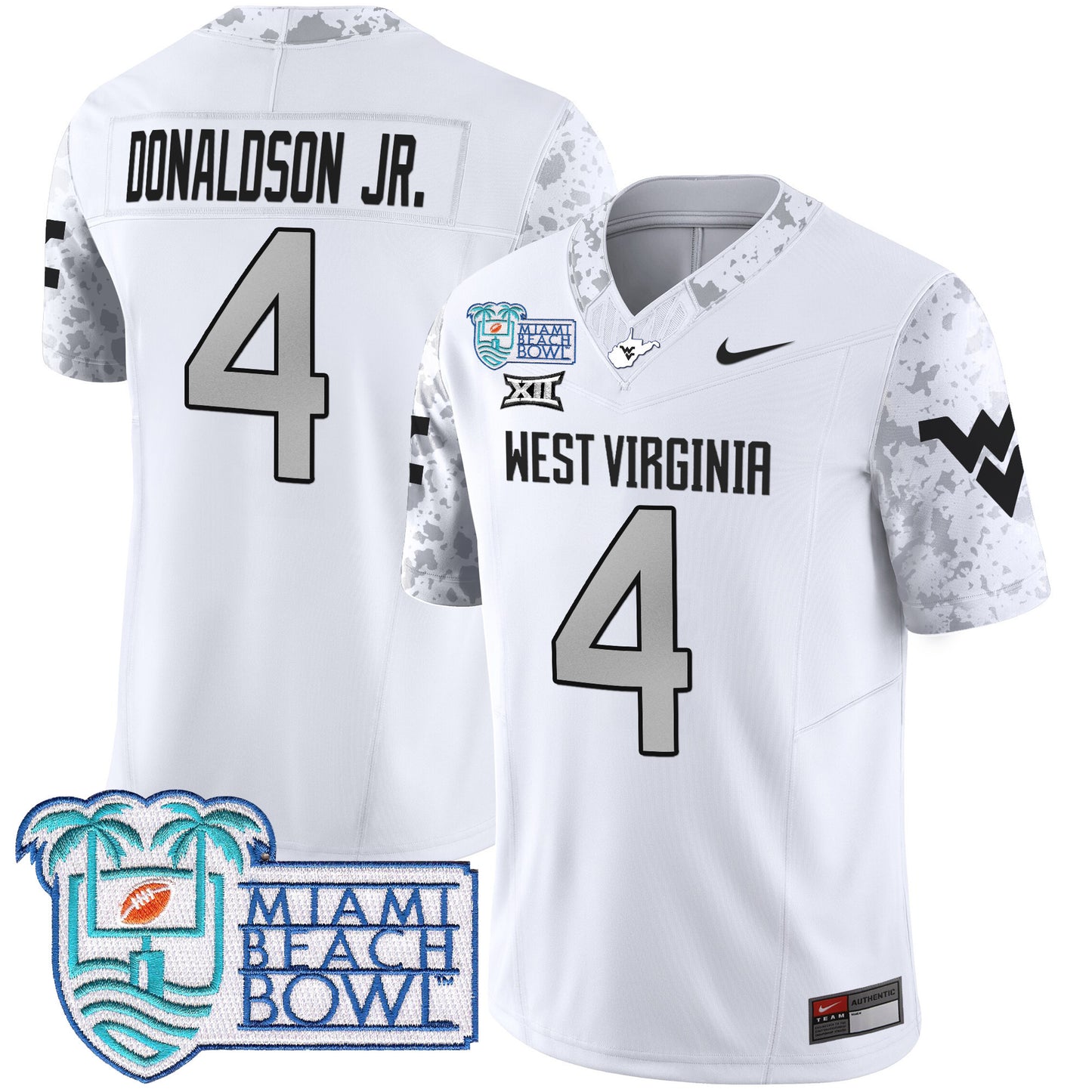 West Virginia Mountaineers 2025 Miami Beach Bowl Patch Vapor Limited Jersey - All Stitched