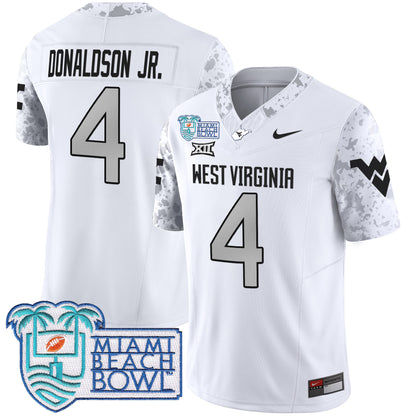 West Virginia Mountaineers 2025 Miami Beach Bowl Patch Vapor Limited Jersey - All Stitched