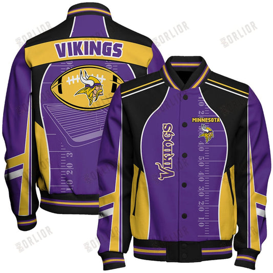 Minnesota Vikings Football Team 2024- 25 Classic And Modern Unisex Varsity Jacket