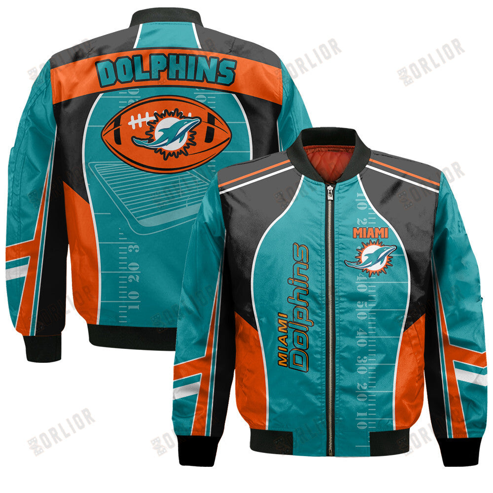 Miami Dolphins Football Team 2024- 25 Classic And Modern Bomber Jacket