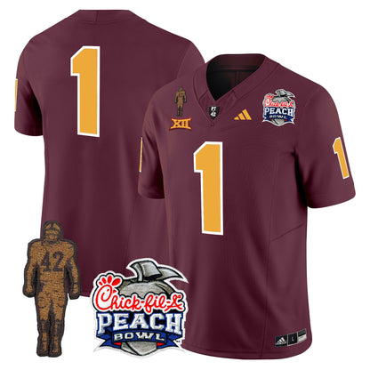 Sun Devils Pat Tillman & Peach Bowl Patch Vapor Limited Jersey - All Stitched