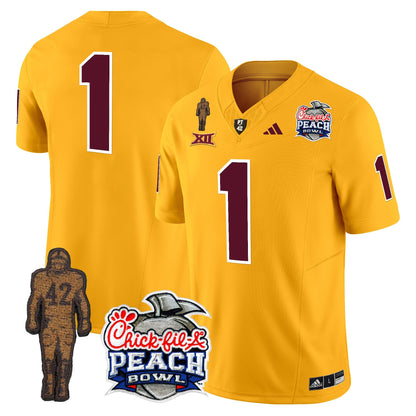 Sun Devils Pat Tillman & Peach Bowl Patch Vapor Limited Jersey - All Stitched