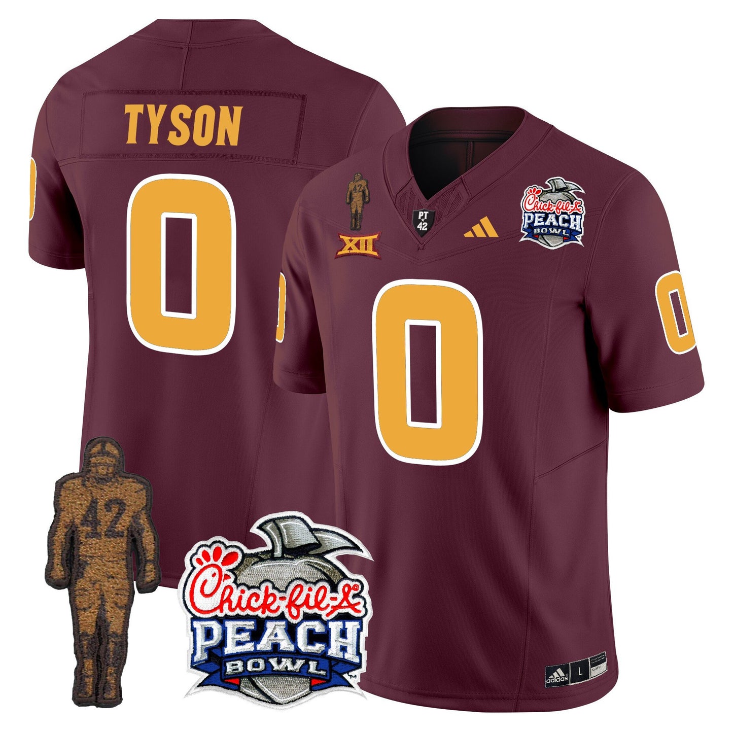 Sun Devils Pat Tillman & Peach Bowl Patch Vapor Limited Jersey - All Stitched