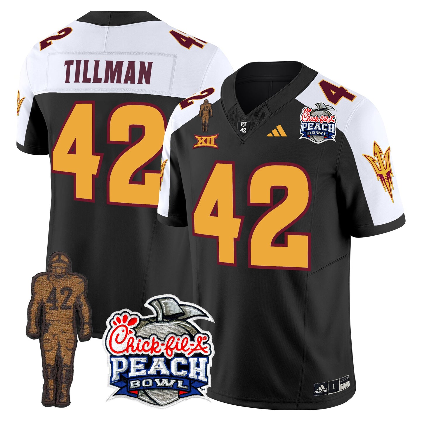 Sun Devils Pat Tillman & Peach Bowl Patch Vapor Limited Jersey - All Stitched