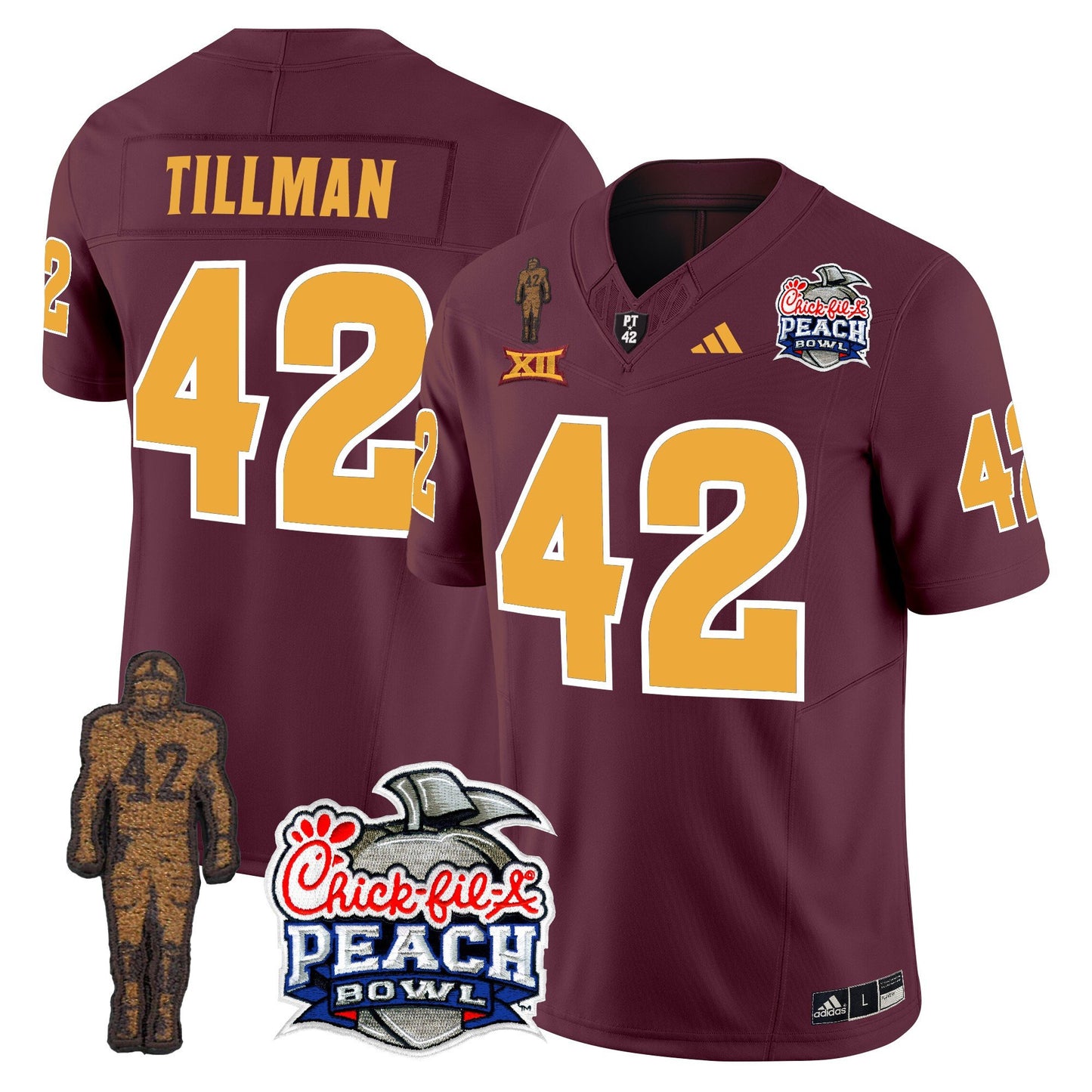 Sun Devils Pat Tillman & Peach Bowl Patch Vapor Limited Jersey - All Stitched