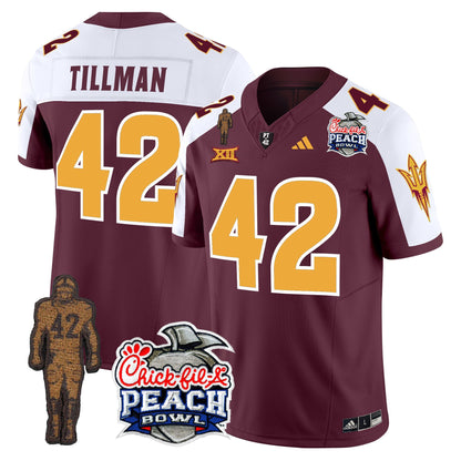 Sun Devils Pat Tillman & Peach Bowl Patch Vapor Limited Jersey - All Stitched