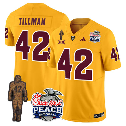 Sun Devils Pat Tillman & Peach Bowl Patch Vapor Limited Jersey - All Stitched