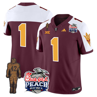 Sun Devils Pat Tillman & Peach Bowl Patch Vapor Limited Jersey - All Stitched