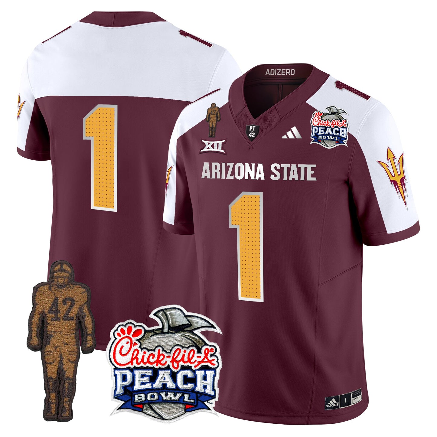 Sun Devils Pat Tillman & Peach Bowl Patch Vapor Limited Jersey V2 - All Stitched