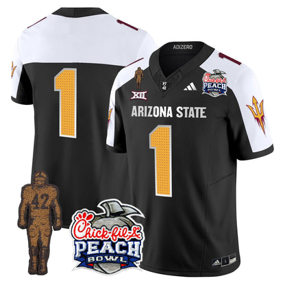 Sun Devils Pat Tillman & Peach Bowl Patch Vapor Limited Jersey V2 - All Stitched